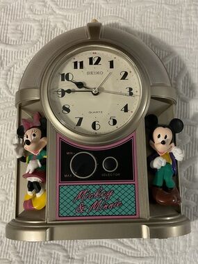 1985 Disney Seiko Quartz Mickey and Minnie Mouse Jukebox Musical Alarm Clock ⏰